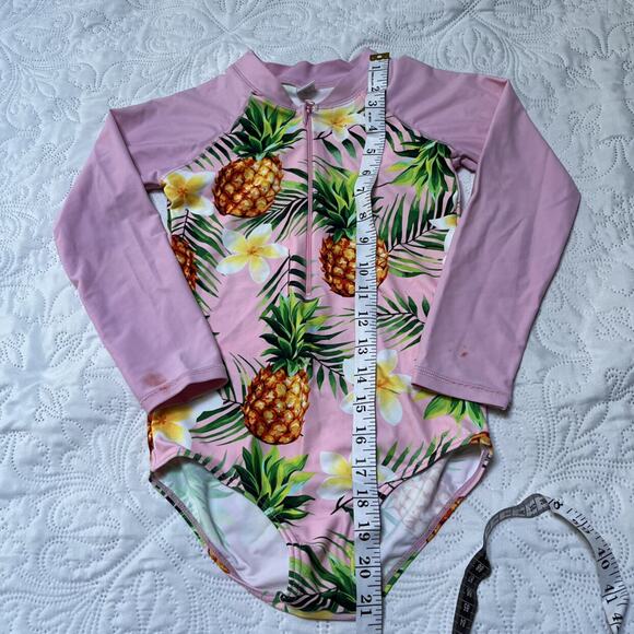 Pineapple Long Sleeve Rash Guard Swim Suit - Picture 5 of 10